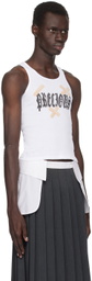 Ashley Williams White 'Precious' Tank Top