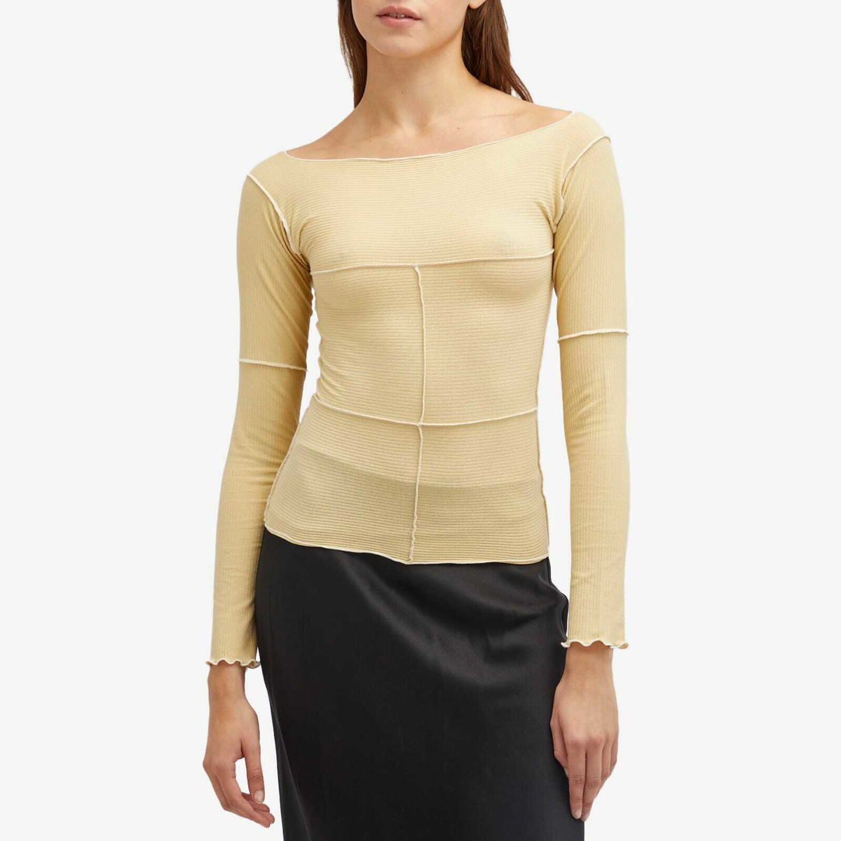 Baserange Women's Cinder Long Sleeve Top in Hen Yellow Baserange