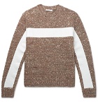 Helmut Lang - Panelled Donegal Wool, Alpaca and Silk-Blend Sweater - Men - Brown