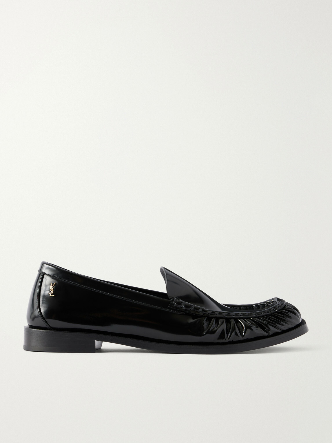 SAINT LAURENT - Theobald Cassandre-Embellished Leather Loafers - Black