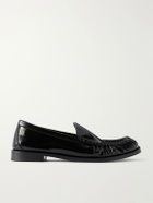 SAINT LAURENT - Theobald Cassandre-Embellished Leather Loafers - Black