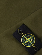 Stone Island - Logo-Appliquéd Garment-Dyed Cotton-Jersey Half-Zip Sweatshirt - Green
