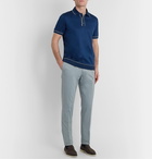 Loro Piana - Slim-Fit Contrast-Tipped Cotton-Jersey Polo Shirt - Blue