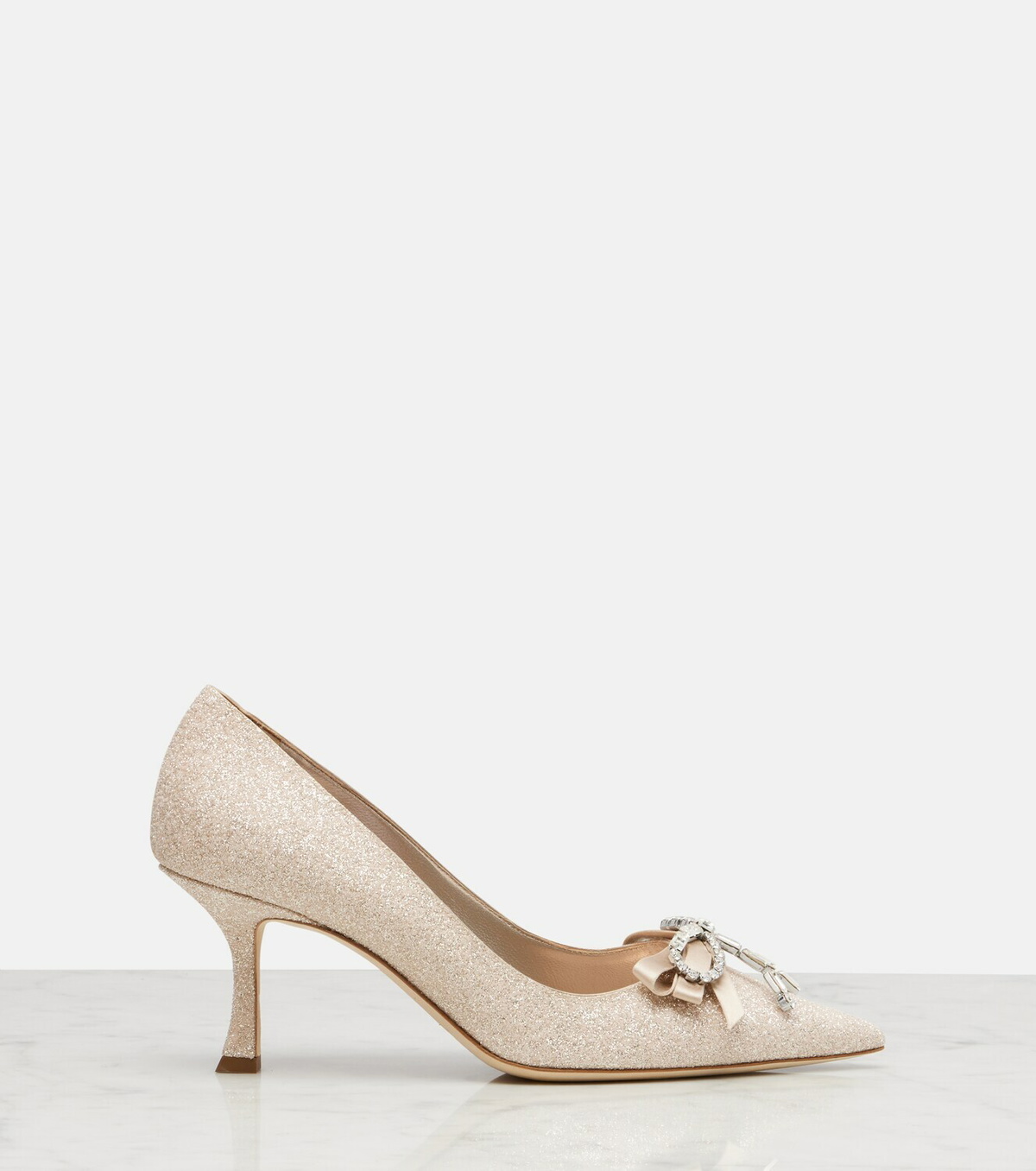 Jimmy Choo Auria 70 crystal-embellished glitter pumps