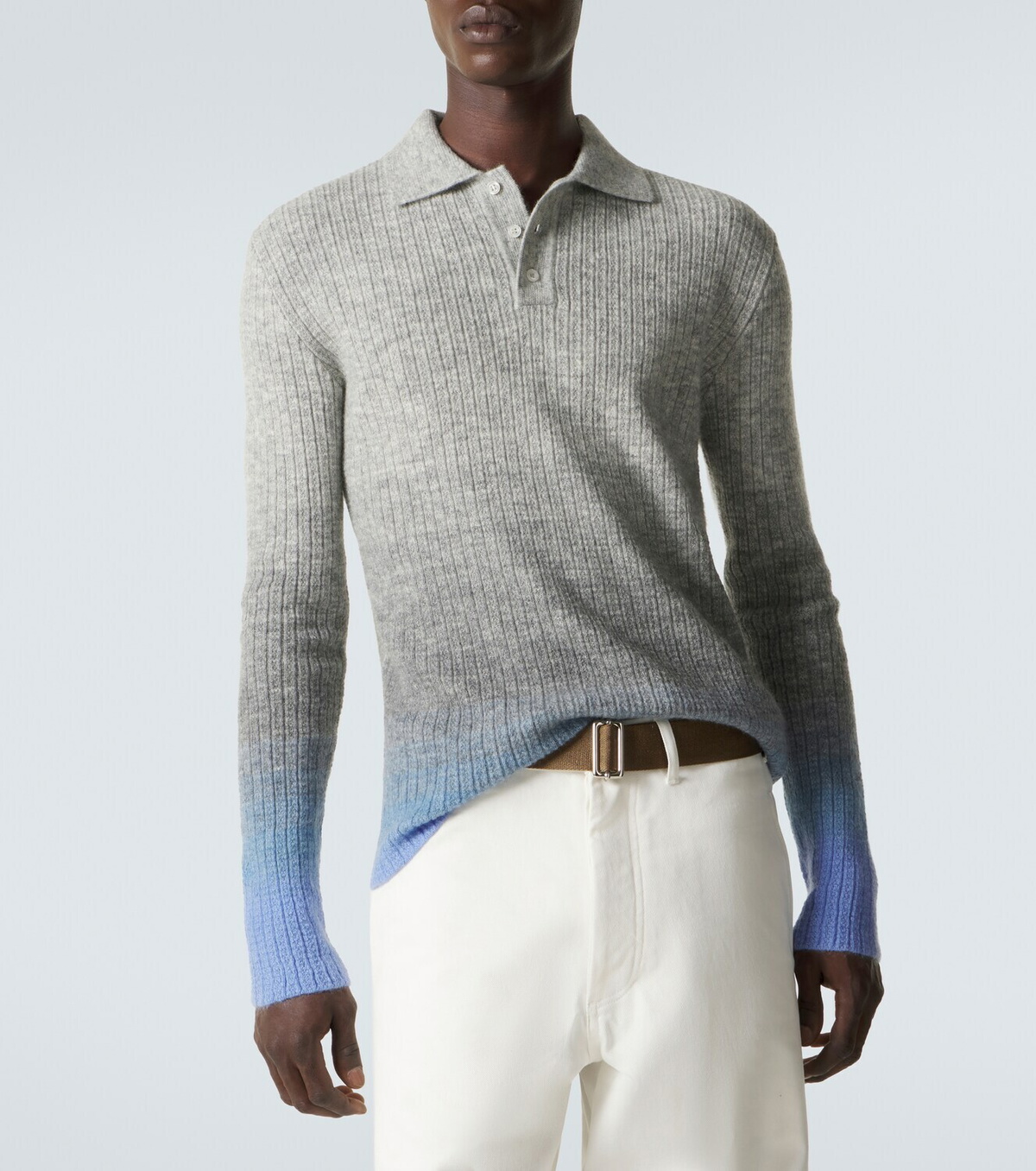 ERL Gradient mohair-blend polo sweater