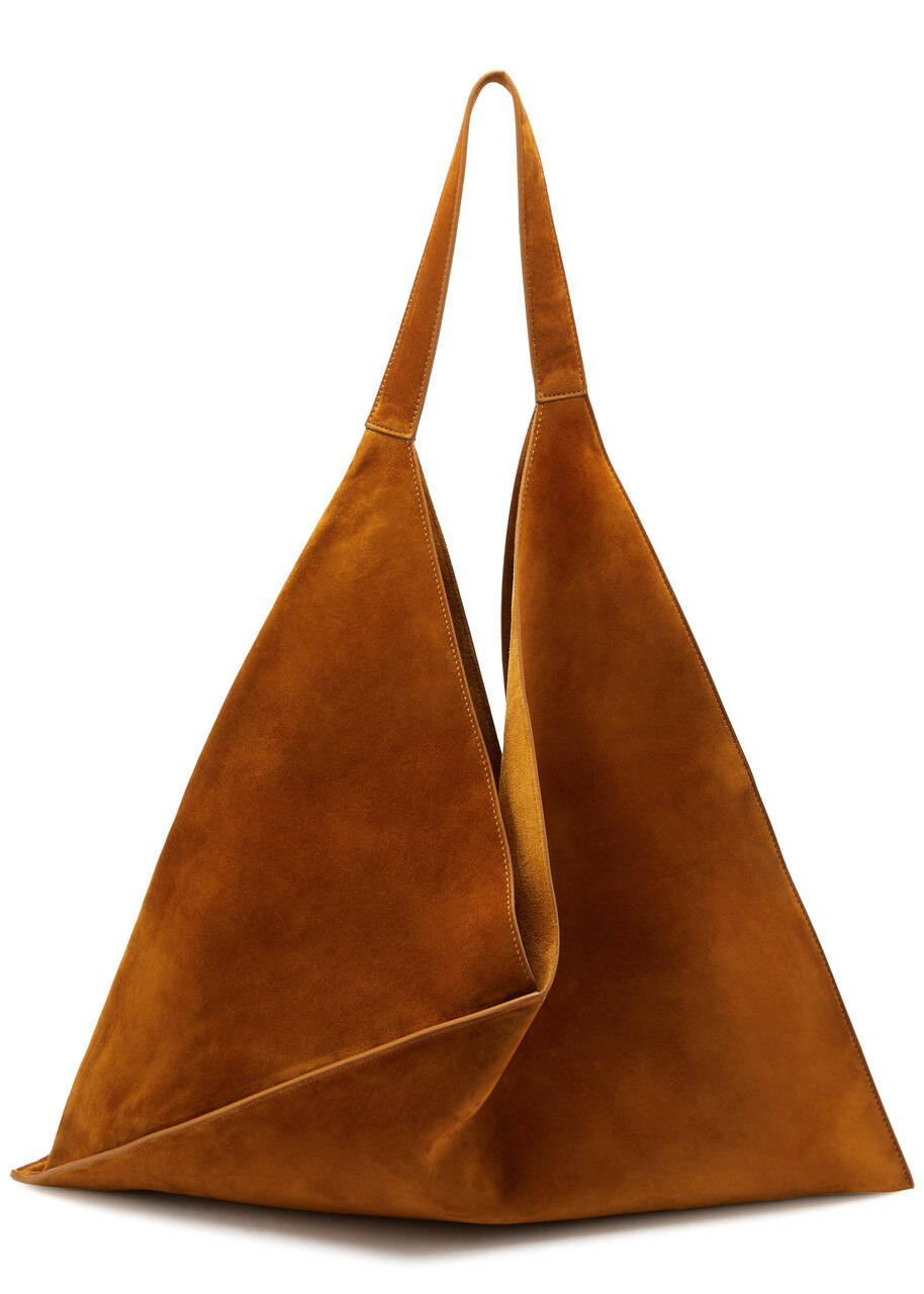 トートバッグ KINDERSALMON Margo Suede Tote Bag Caramel Margo Suede Tote Bag Charcoal-Brown - KINDERSALMON