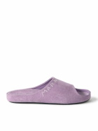 Marni - Logo-Embroidered Suede Slides - Purple