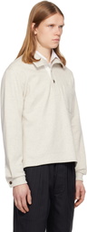 TOM FORD Beige Cotton Silk Cashmere Half Button Sweatshirt
