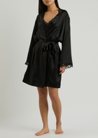 Simone PÉRÈLE Love Me Silk-satin Robe Black