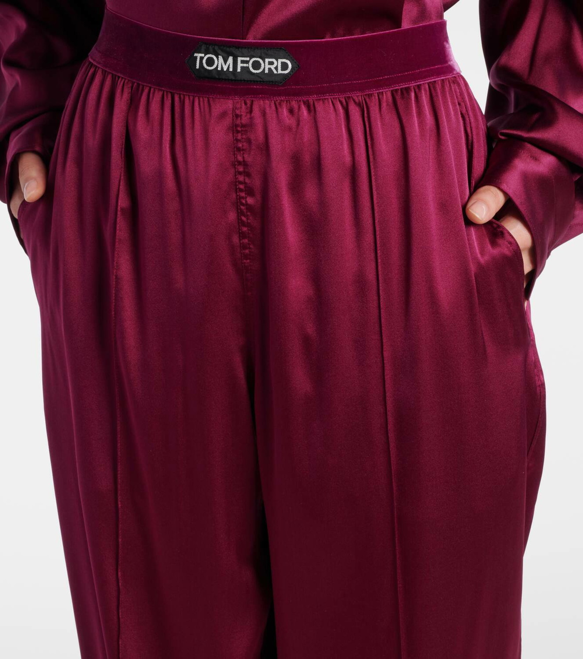 Tom Ford Silk-blend satin wide-leg pants