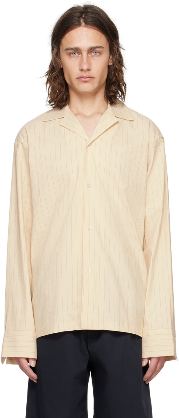 Rohe Off White Pinstripe Shirt