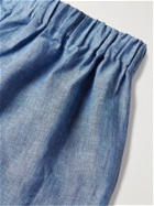 EMMA WILLIS - Linen Boxer Shorts - Blue