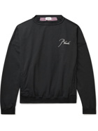 Rhude - Logo-Embroidered Panelled Cotton-Jersey Sweatshirt - Black