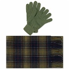 Barbour Men's Tartan Scarf & Glove Gift Set in Classic Olive