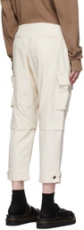 Greg Lauren Off-White Twill Cargo Pants