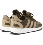 adidas Consortium - Neighborhood I-5923 Suede and Leather-Trimmed Stretch-Knit Sneakers - Men - Army green
