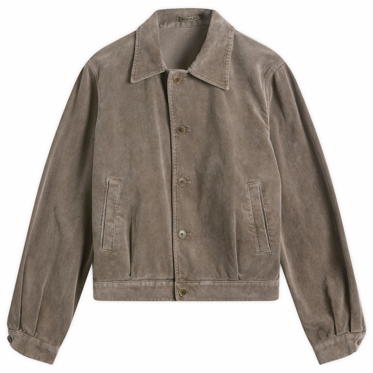 Auralee Men's Max Gabardine Chambray Padded Flight Blouson in Top