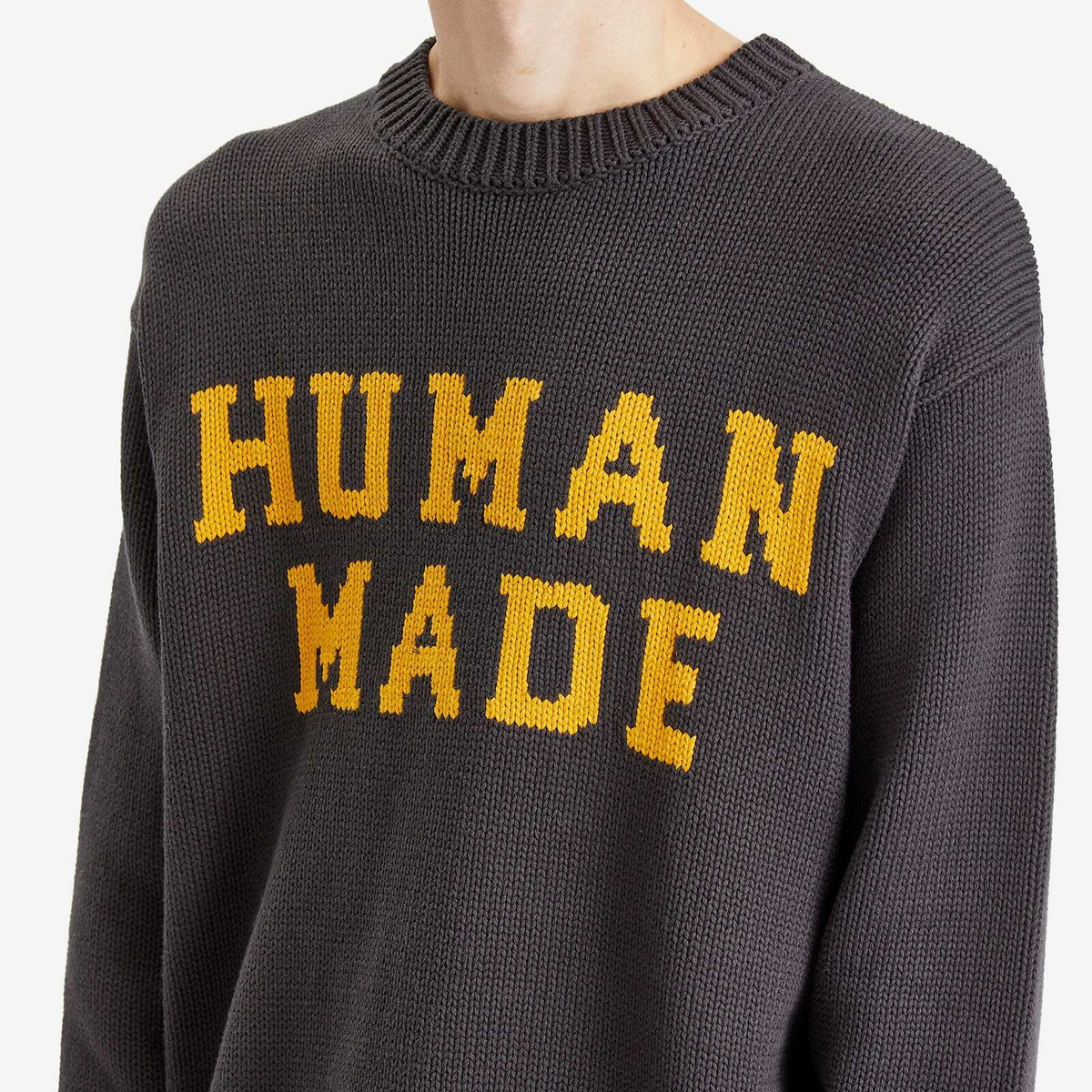 D*様 HUMAN MADE チャコール　セーター　Lサイズ Human Made Men's Polar Bear Crew Neck Knitted Jumper in Charcoal