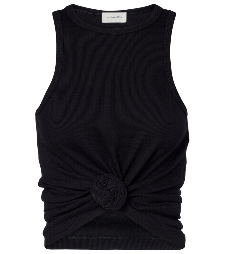 Photo: Magda Butrym Gathered cotton-blend jersey tank top