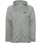 Nike Training - Striped Dri-Fit and Loopback Jersey Zip-Up Hoodie - Gray