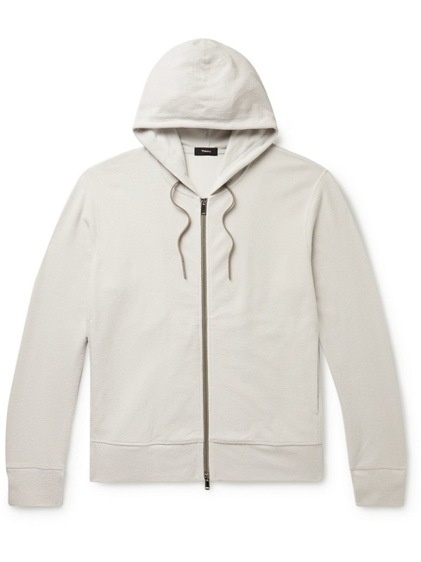 Photo: Theory - Sol Cotton-Terry Zip-Up Hoodie - Gray