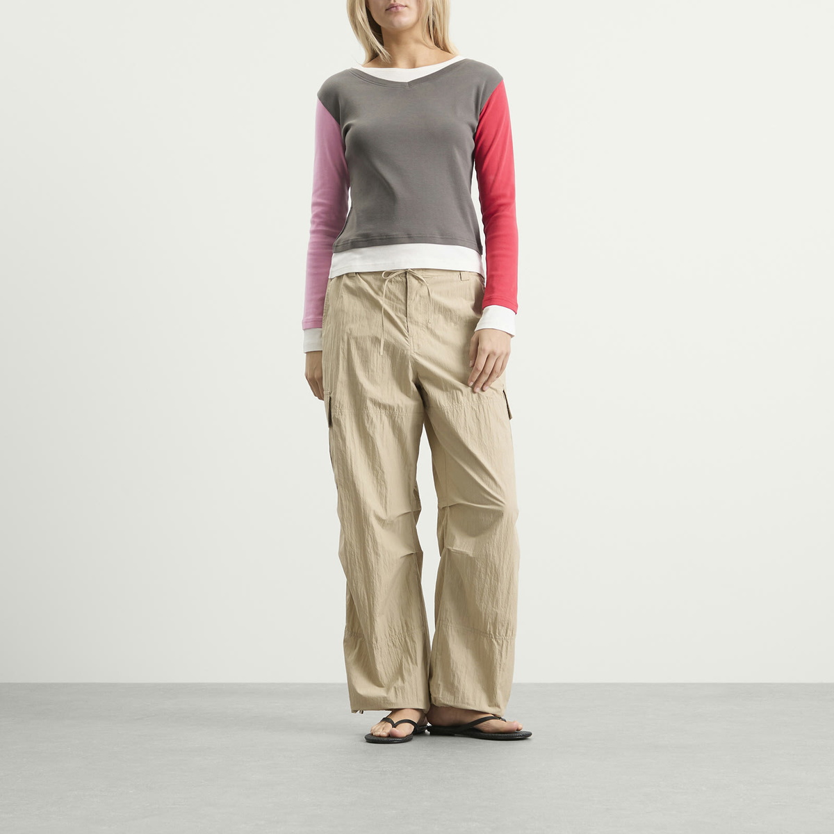 DUNST Women's Parachute Pants in Beige