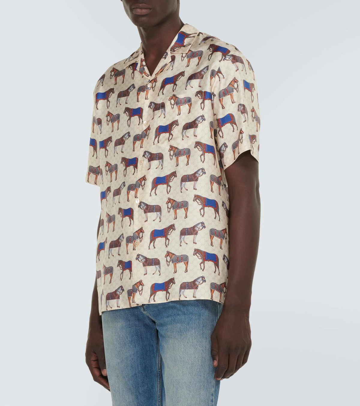 Gucci Printed silk bowling shirt