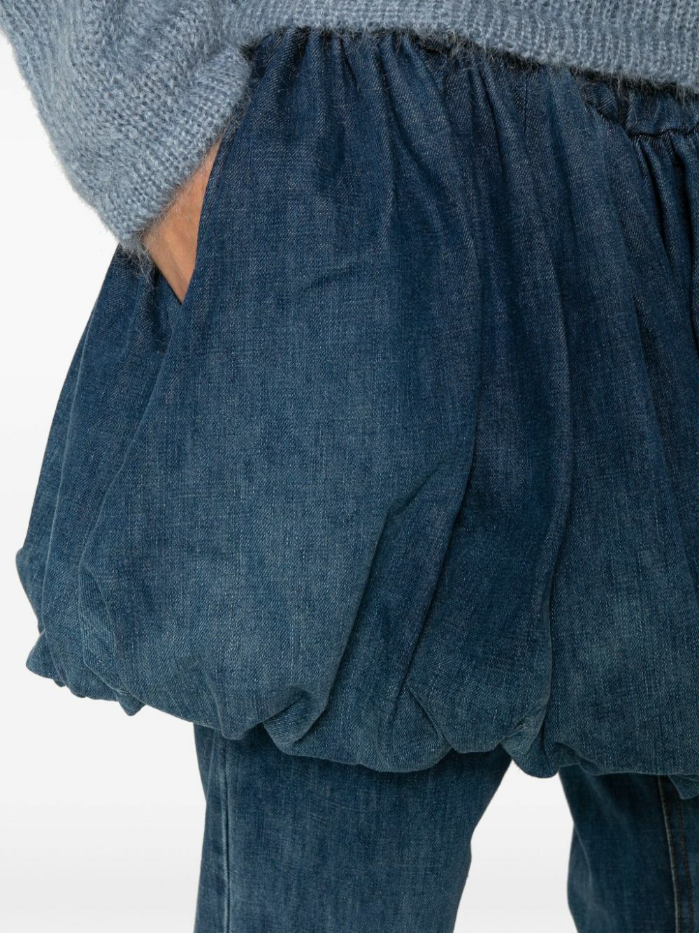 AARON ESH Blue Skirt Overlay Flared Jeans