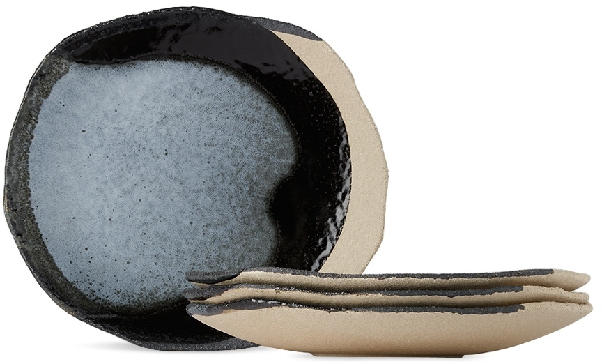 JAR CERAMISTES Blue & Black Wabi Dinner Plate Set