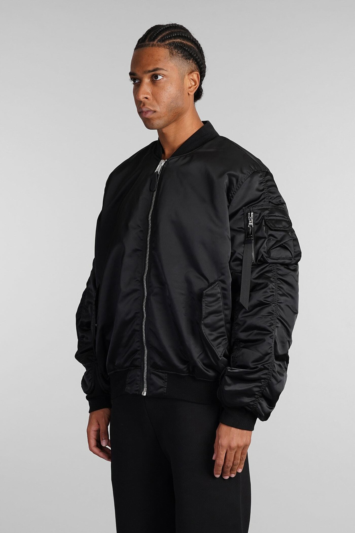 Alpha Industries Ma-1 Uv Bomber In Black Nylon Alpha Industries