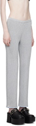 Pushbutton Silver Fitted Lounge Pants