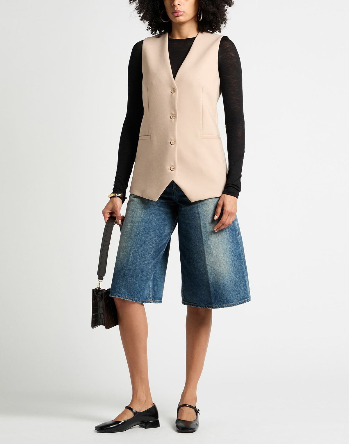 Semicouture Womens Tailored Vest Sand