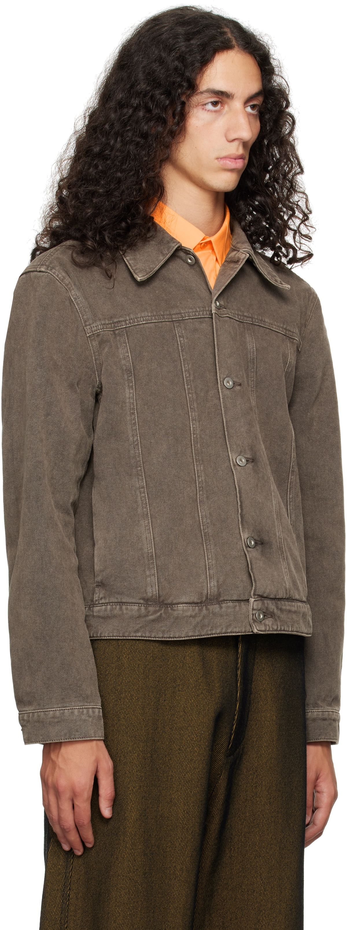 ジャケット・アウター Omar Afridi RIVETED DENIM JACKET 44 Omar Afridi Black Coverall Blouson Denim Jacket Omar Afridi