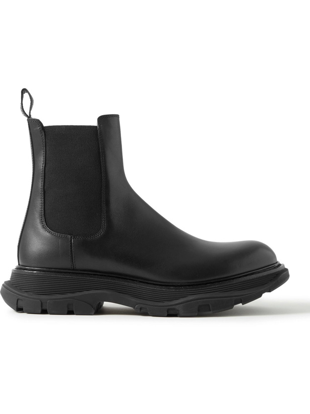 Photo: Alexander McQueen - Exaggerated-Sole Leather Chelsea Boots - Black