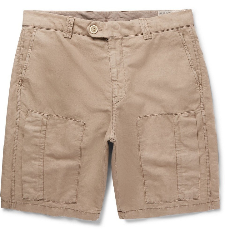Photo: Brunello Cucinelli - Linen and Cotton-Blend Cargo Shorts - Men - Beige