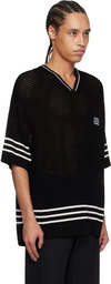 WOOYOUNGMI Black V-Neck T-shirt