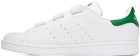 adidas Originals White & Green Stan Smith Sneakers