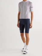 Café du Cycliste - Floriane Printed Mesh-Panelled Recycled Cycling Jersey - White
