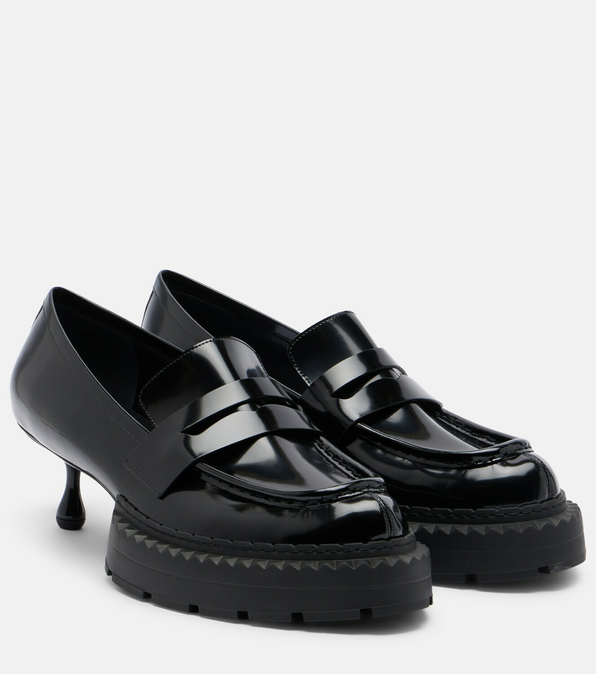 Noir Kei Ninomiya x Jimmy Choo leather loafer pumps