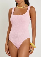 Hunza G Square-neck Crinkle Swimsuit - Light Pink - One Size