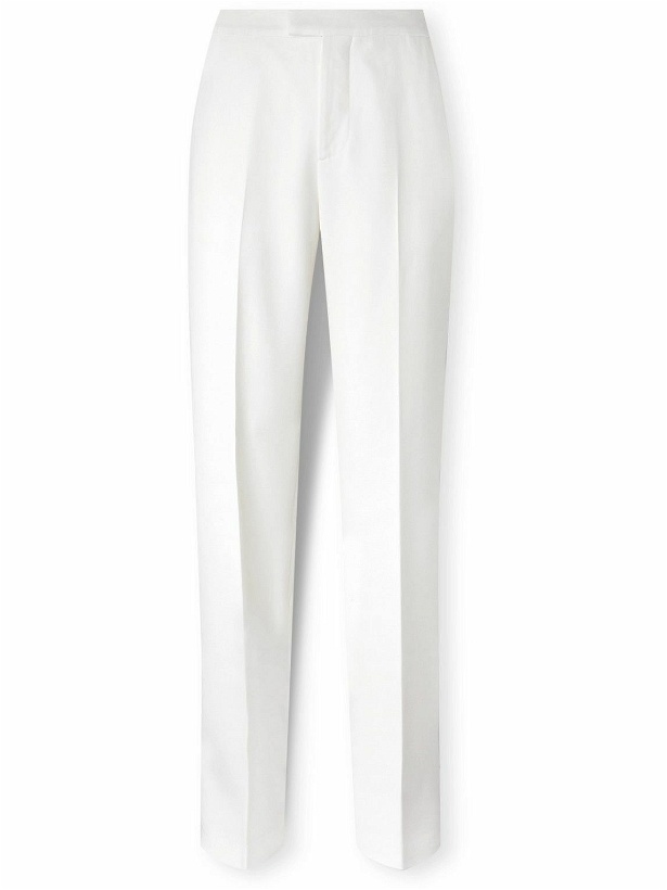 Photo: Alexander McQueen - Straight-Leg Wool-Twill Suit Trousers - White