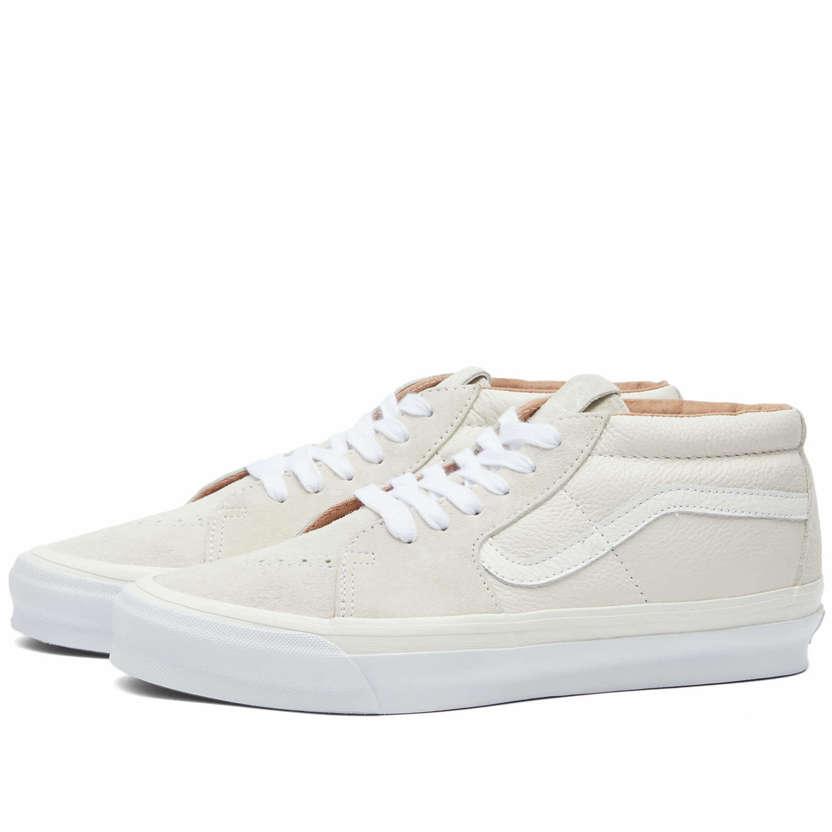 Vans Vault Men's UA OG SK8-Mid LX Sneakers in Blanc De Vintage White Vans