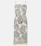 Jacques Wei Floral embellished silk-blend slip dress