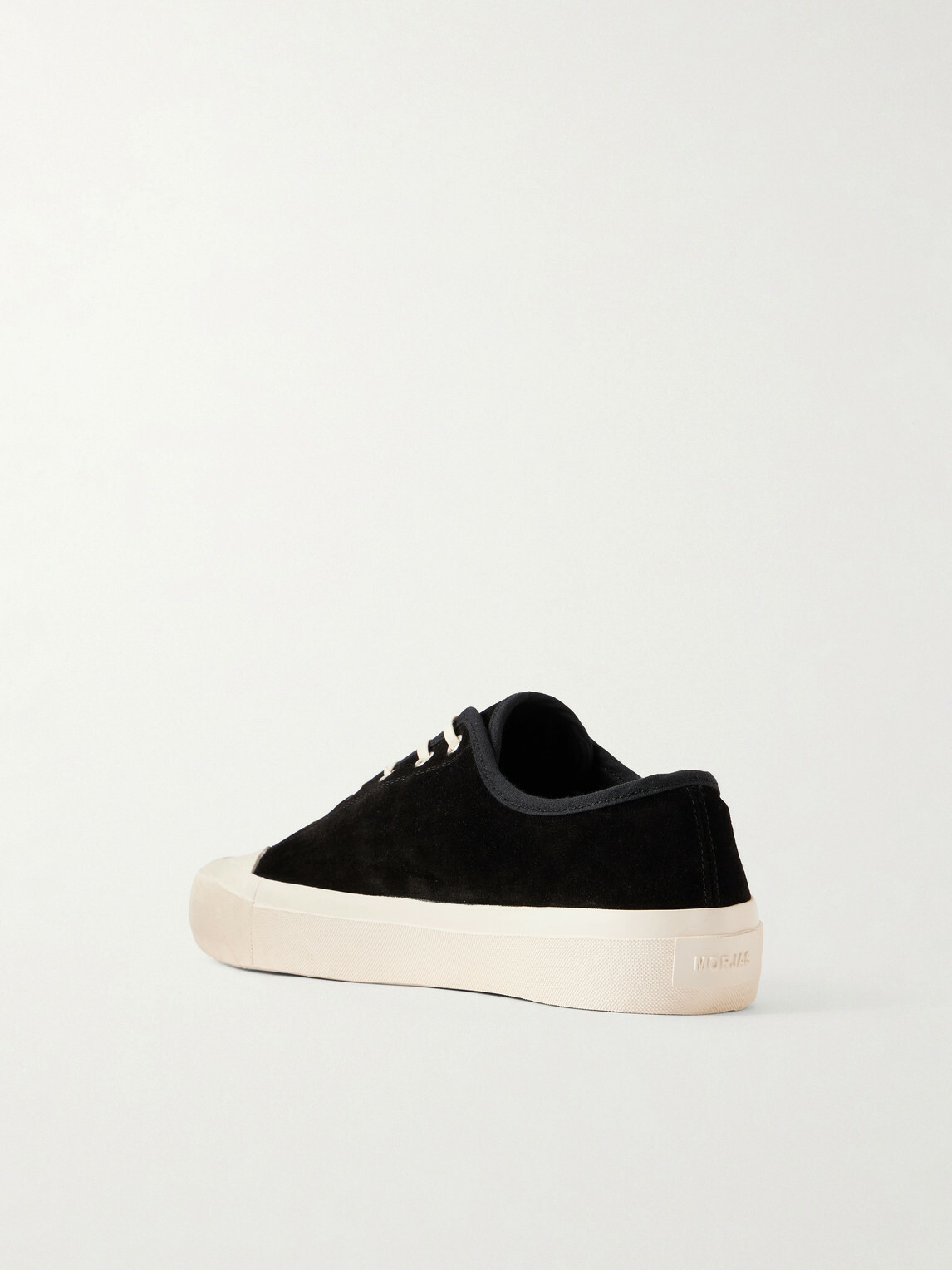 MORJAS - Plimsoll Rubber-Trimmed Suede Sneakers - Black