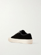 MORJAS - Plimsoll Rubber-Trimmed Suede Sneakers - Black