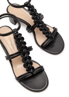 Gianvito Rossi Capua 45 Braided Leather Sandals Black