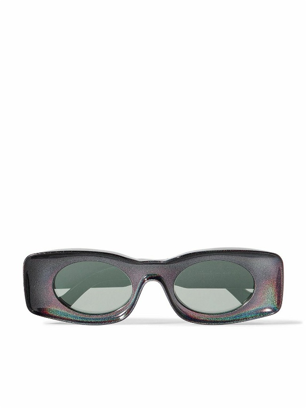 Photo: LOEWE - Paula's Ibiza Rectangular-Frame Glittered Acetate Sunglasses
