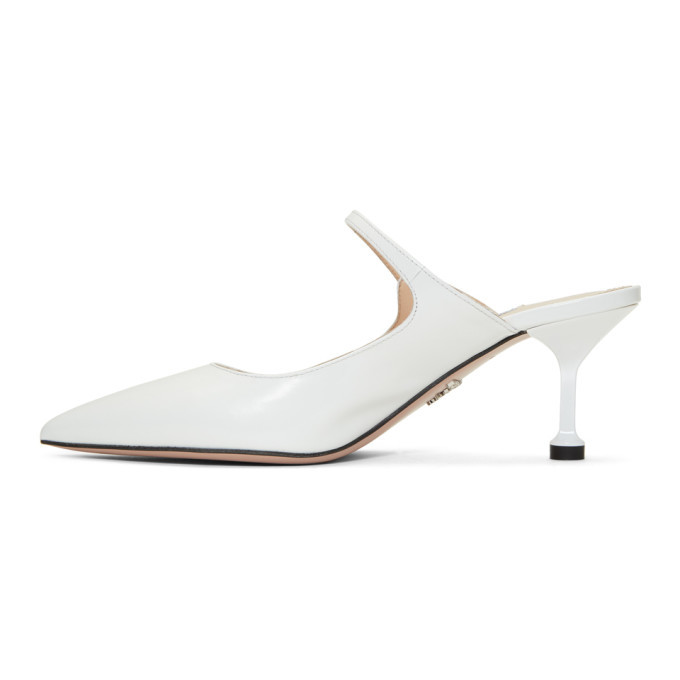 Prada White Leather Mules Prada