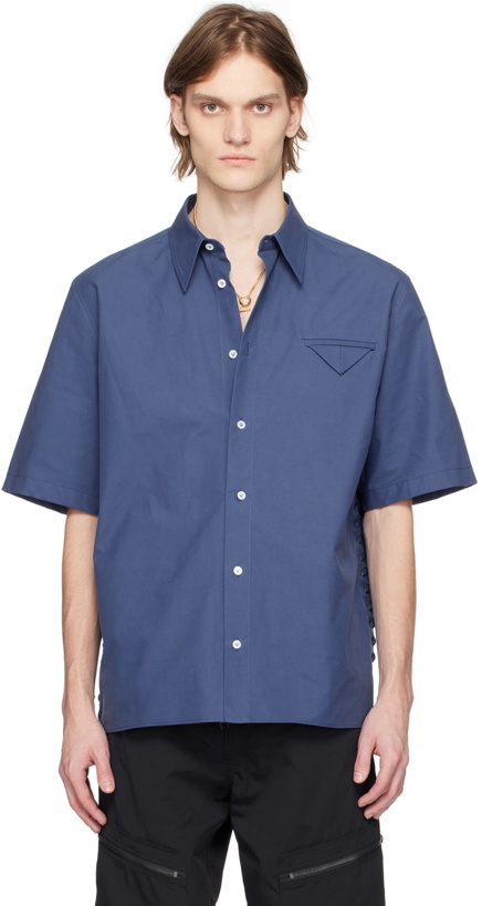 Photo: Bottega Veneta Blue Lace-Up Shirt