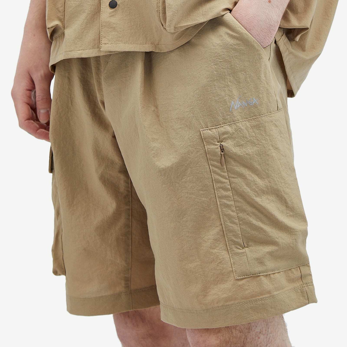 Nanga Men's Dot Air Utility Pocket Cargo Shorts in Beige